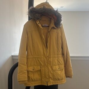 Mossimo Supply Co. Mustard Hooded Puffer Coat